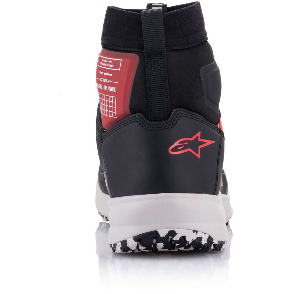 Casual Sport Motorcycle Shoes Alpinestars SPEEDFORCE Black White Red