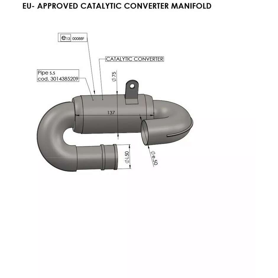 Catalytic Converter Manifold Leovince 16055 Specific For TRIUMPH Tiger Sport660 ABS (22-25); Trident660 ABS (21-24)