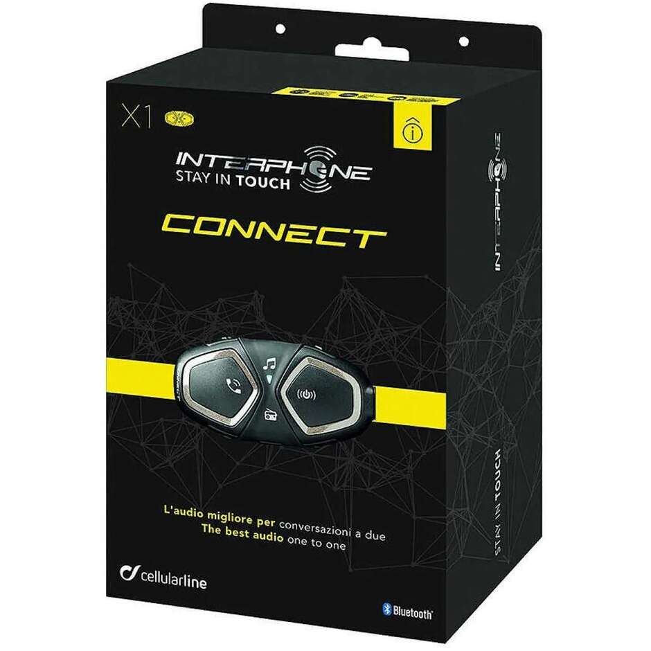 CellularLine CONNECT HD Bluetooth Motorcycle Intercom Pair (Motorcycle/Motorcycle) Pair Kit