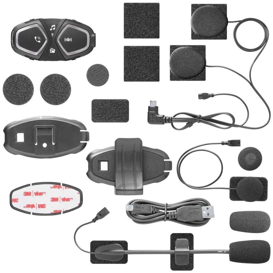 CellularLine CONNECT HD Bluetooth Motorrad-Gegensprechanlage Paar (Motorrad/Motorrad) Paar-Kit