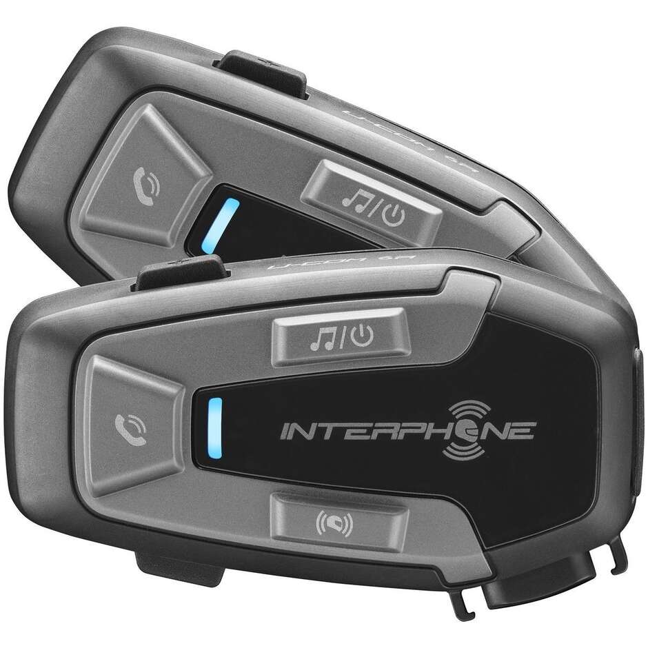 CellularLine U-COM 6R Kit de paire d'interphones pour moto (moto/moto - jusqu'à 1 km)