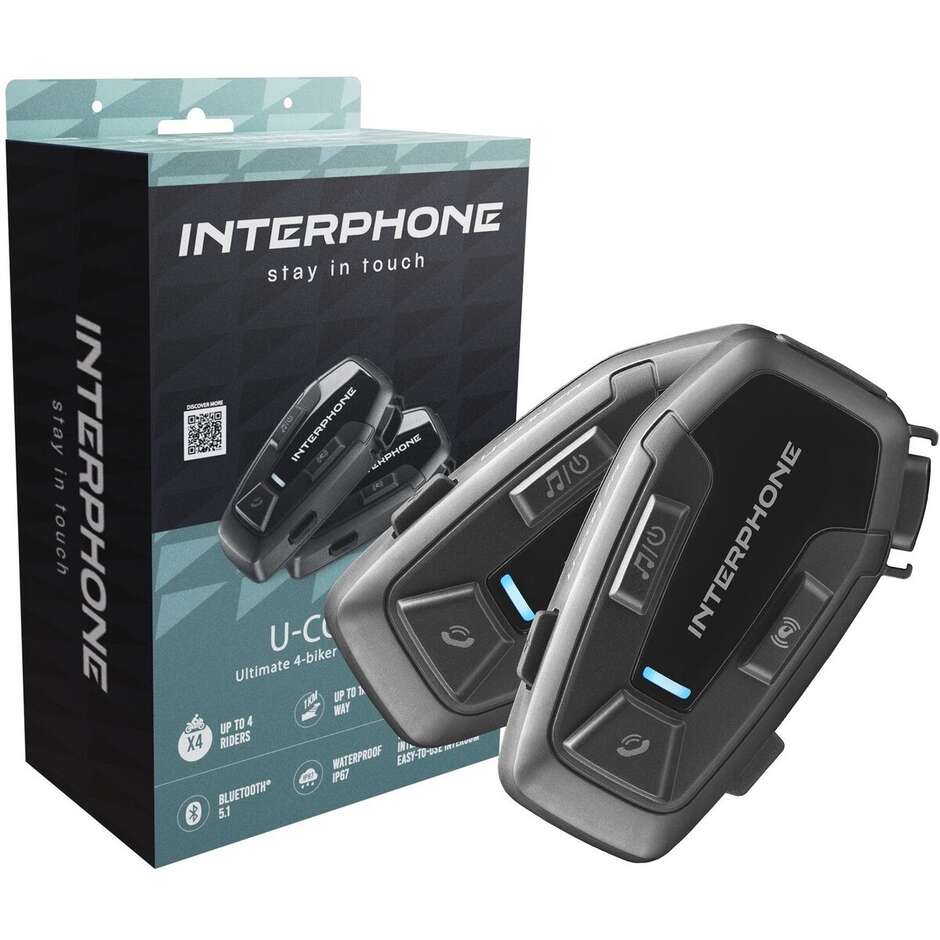 CellularLine U-COM 7R Bluetooth Motorcycle Intercom Kit - Pair Kit