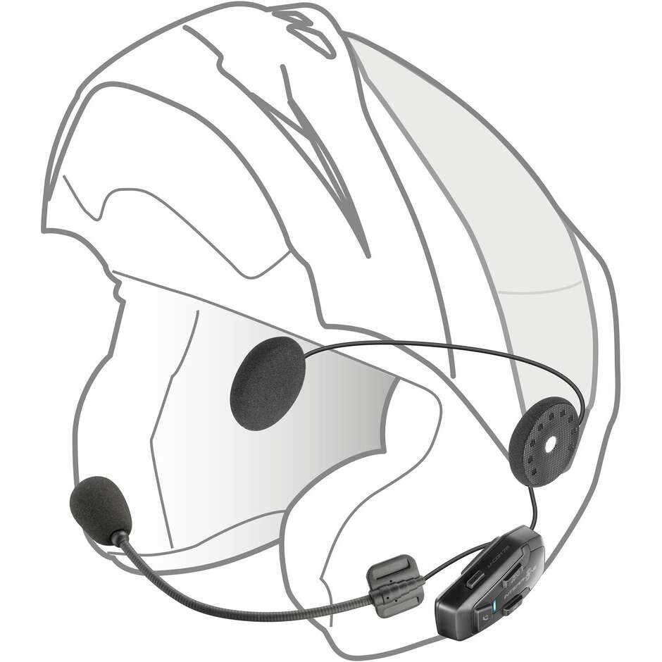 CellularLine U-COM 7R Bluetooth Motorrad-Intercom-Kit – Paar-Kit