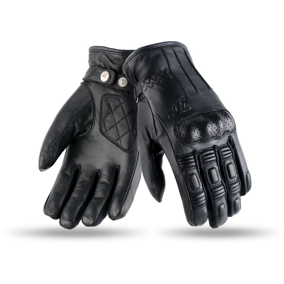 Certified Custom Ladies Leather Motorcycle Gloves Seventy SD-C33 Black