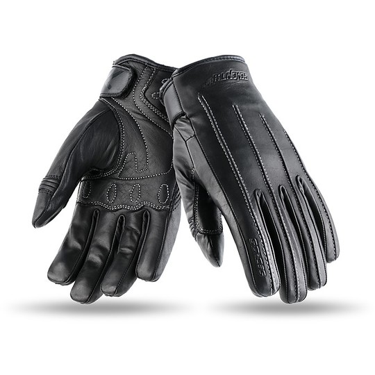 Certified Custom Ladies Leather Motorcycle Gloves Seventy SD-C35 Black