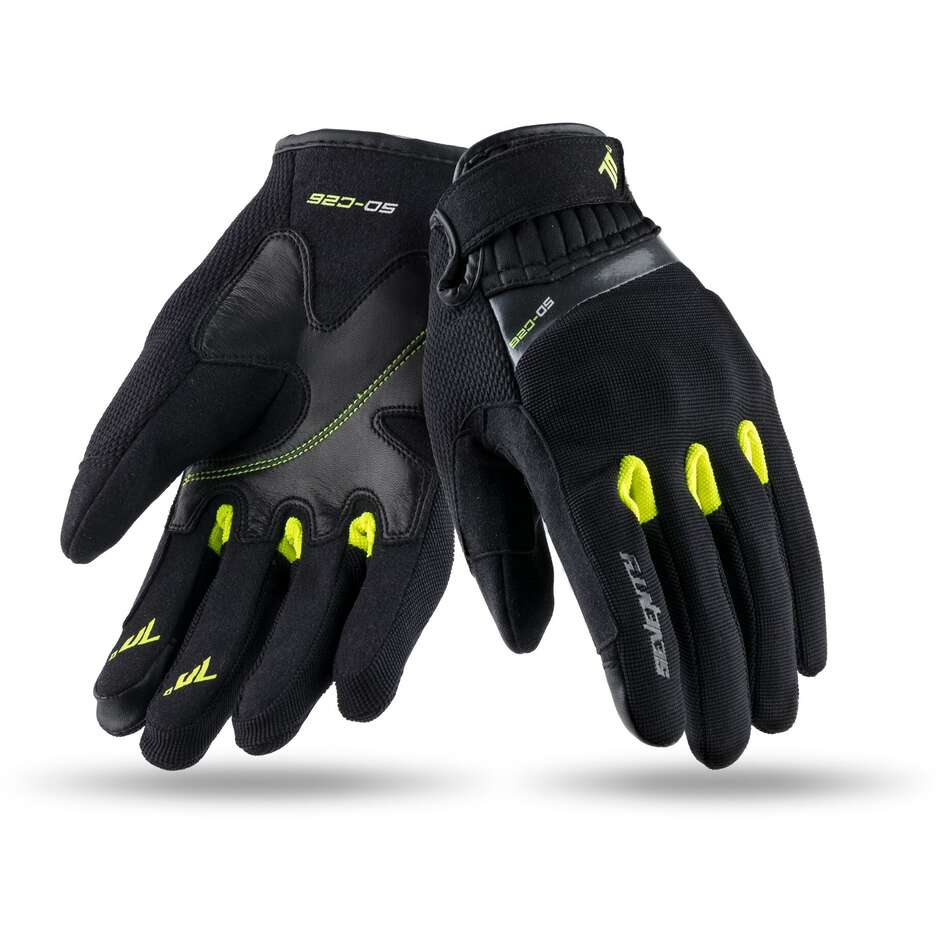 Certified Seventy SD-C26 Urban Black Yellow Summer Motorcycle Gloves for Women