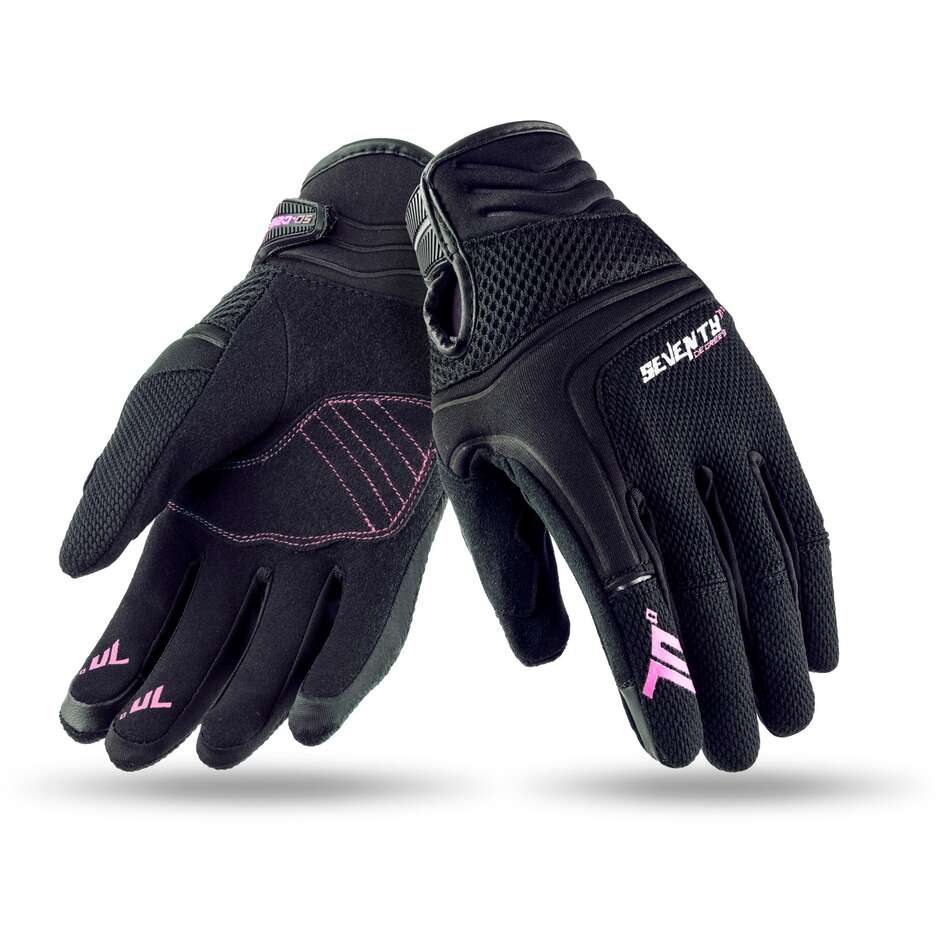 Certified Seventy SD-C28 Urban Black Pink Summer Motorcycle Gloves for Women