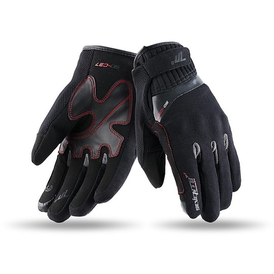 Certified Women's Motorcycle Gloves in Seventy SD-C37 Urban Black Fabric