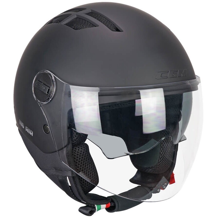 CGM 116A AIR MONO Jet Motorcycle Helmet Matt Black