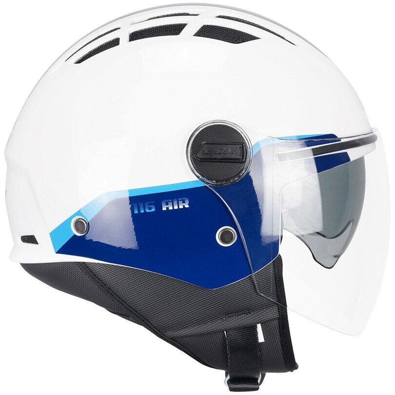 CGM 116G AIR BICO Jet Motorcycle Helmet White Blue