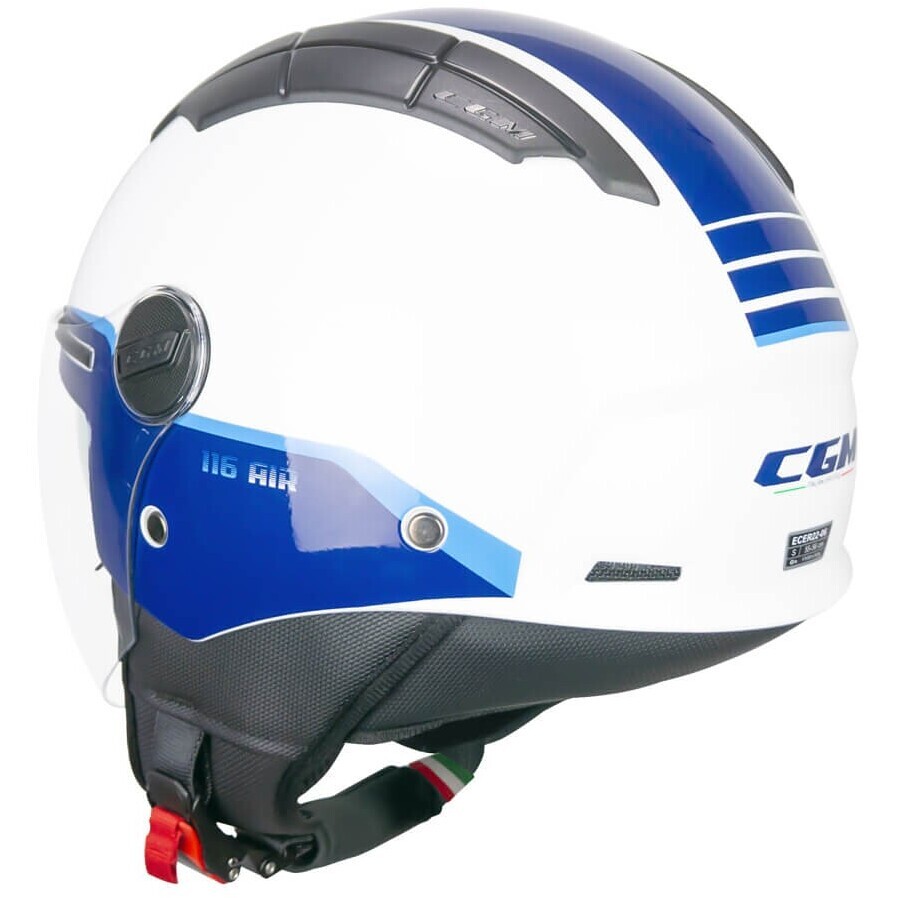 CGM 116G AIR BICO Jet Motorcycle Helmet White Blue