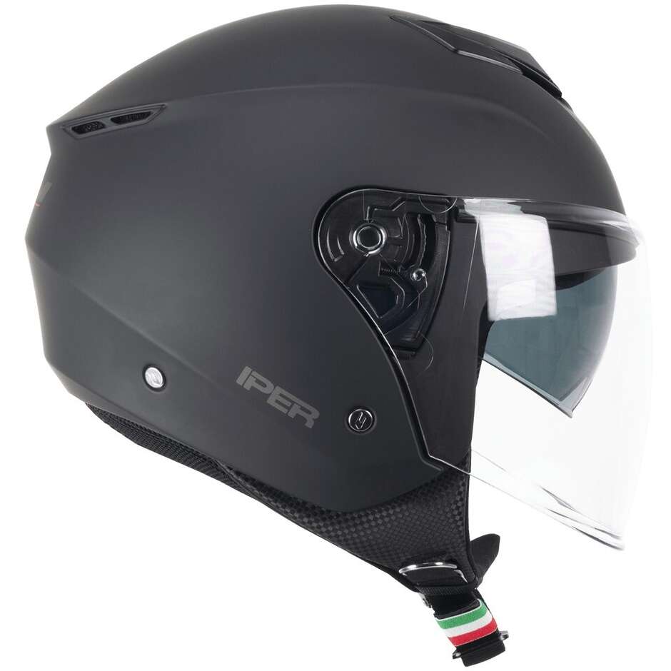 CGM 126A IPER MONO Jet Motorcycle Helmet Matt Black