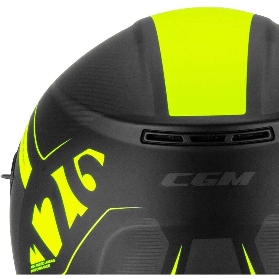 CGM 126G IPE CITY Jet Motorcycle Helmet Black Fluorescent Yellow Matte