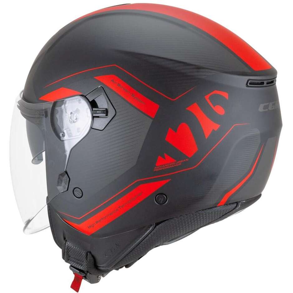 CGM 126G IPE CITY Jet Motorradhelm, Mattschwarz/Rot