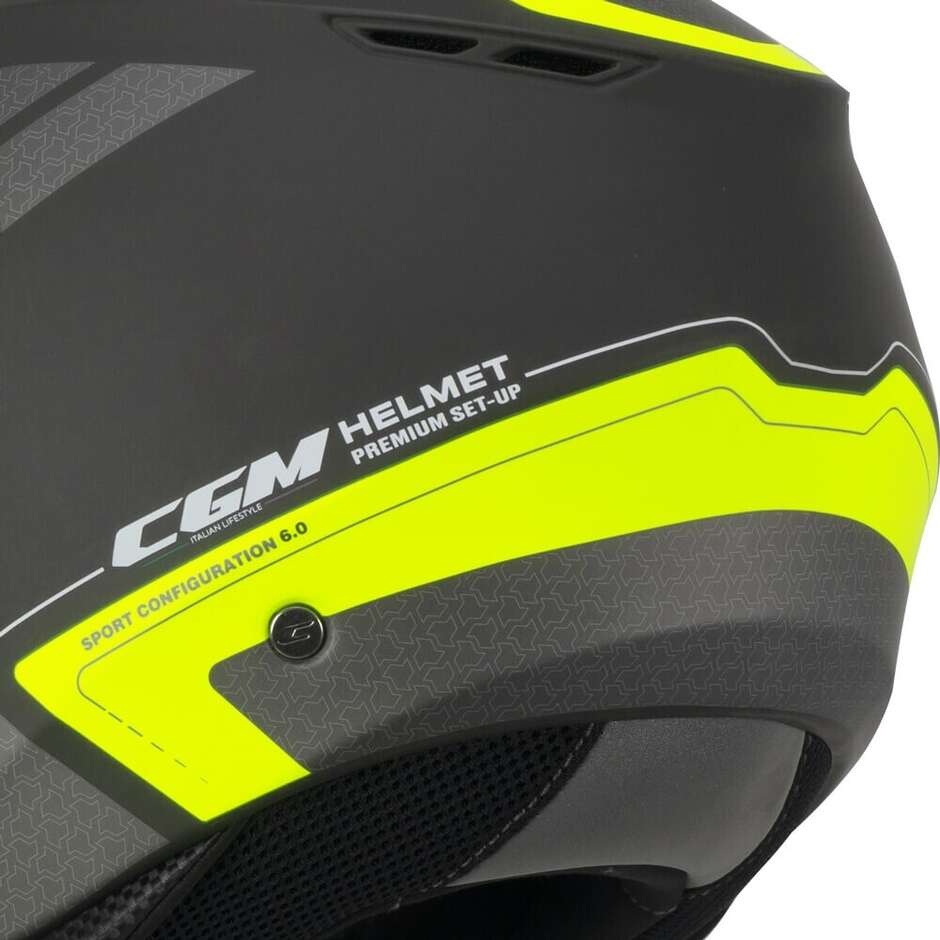 CGM 126G IPER CITY Graphite Fluo Yellow Matt Motorcycle Jet Helmet