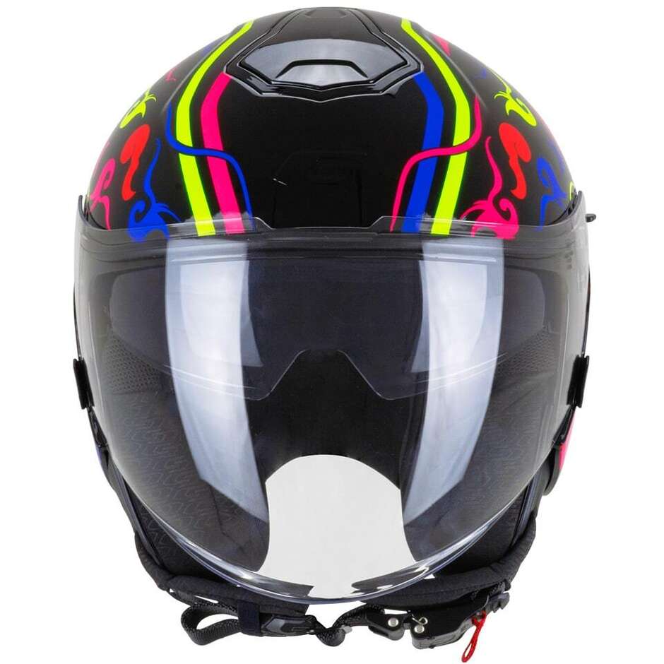 CGM 126S IPE DEMON Jet Motorcycle Helmet Black Blue Red Yellow