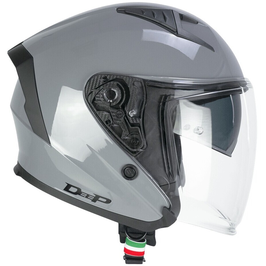 CGM 127A DEEP MONO Jet Motorcycle Helmet Grey