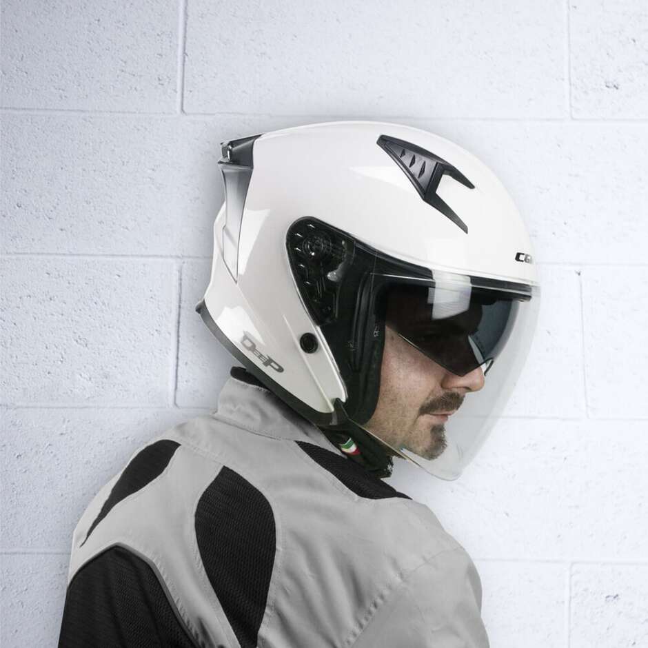 CGM 127A DEEP MONO Jet Motorcycle Helmet White