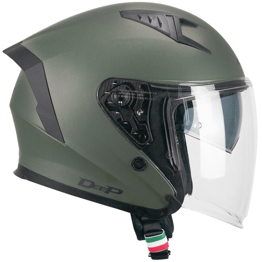 CGM 127A DEEP MONO Jet Motorradhelm Mattgrün