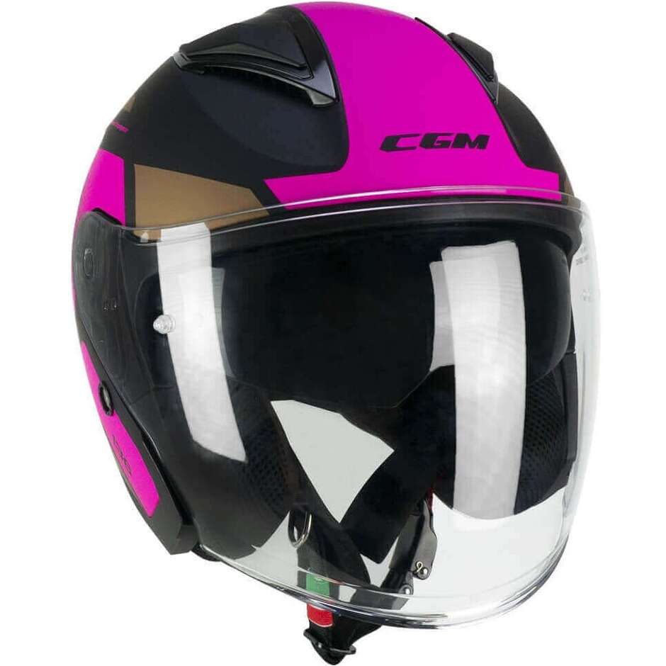 CGM 136G DNA GALAXY Jet Motorcycle Helmet Matt Fluo Black Fuchsia