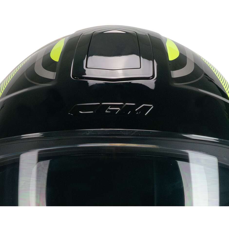 CGM 136G RNA SPORT Jet Motorcycle Helmet Black Fluorescent Yellow