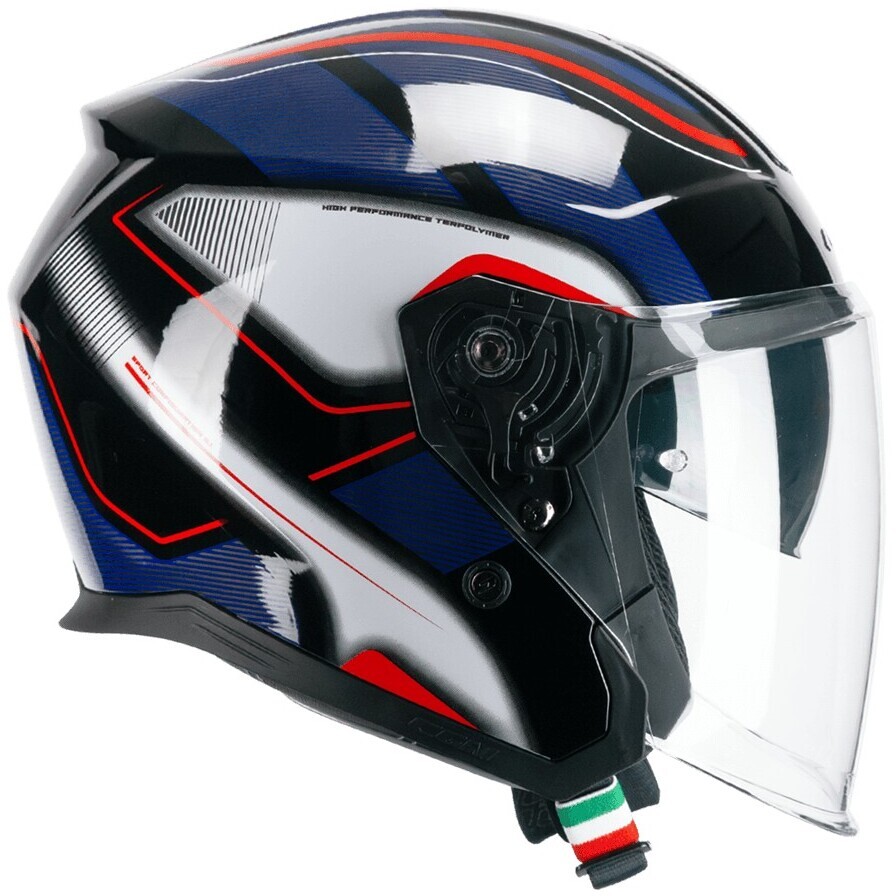 CGM 136G RNA SPORT Jet Motorcycle Helmet Black Red Blue