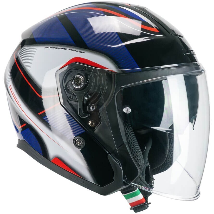 CGM 136G RNA SPORT Jet Motorcycle Helmet Black Red Blue