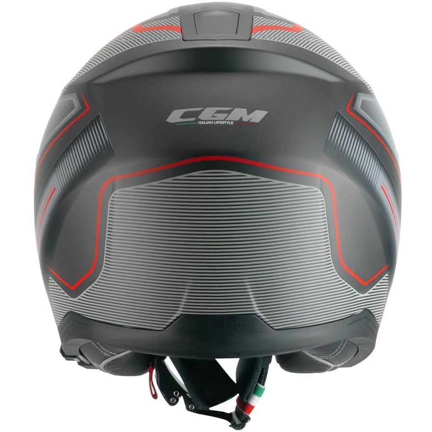 CGM 136G RNA SPORT Jet Motorcycle Helmet Grey Red Matt