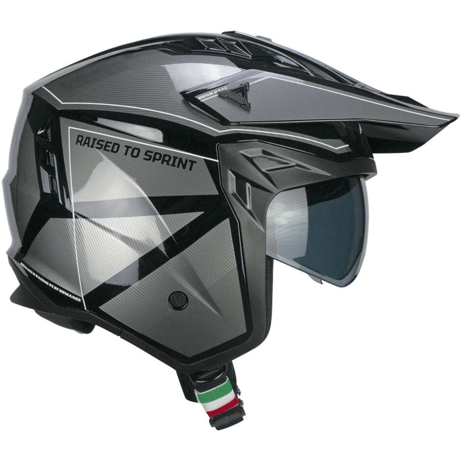 CGM 155S RUSH RACE Jet Motorcycle Helmet Graphite Black