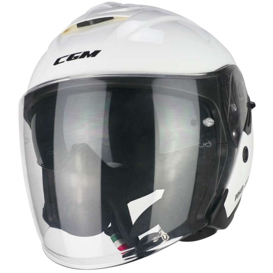 CGM 160A JAD MONO Jet Motorcycle Helmet White