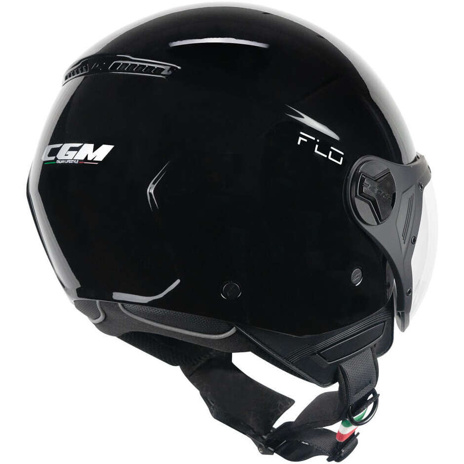 CGM 167A FLO MONO Black Jet Motorcycle Helmet Shaped
