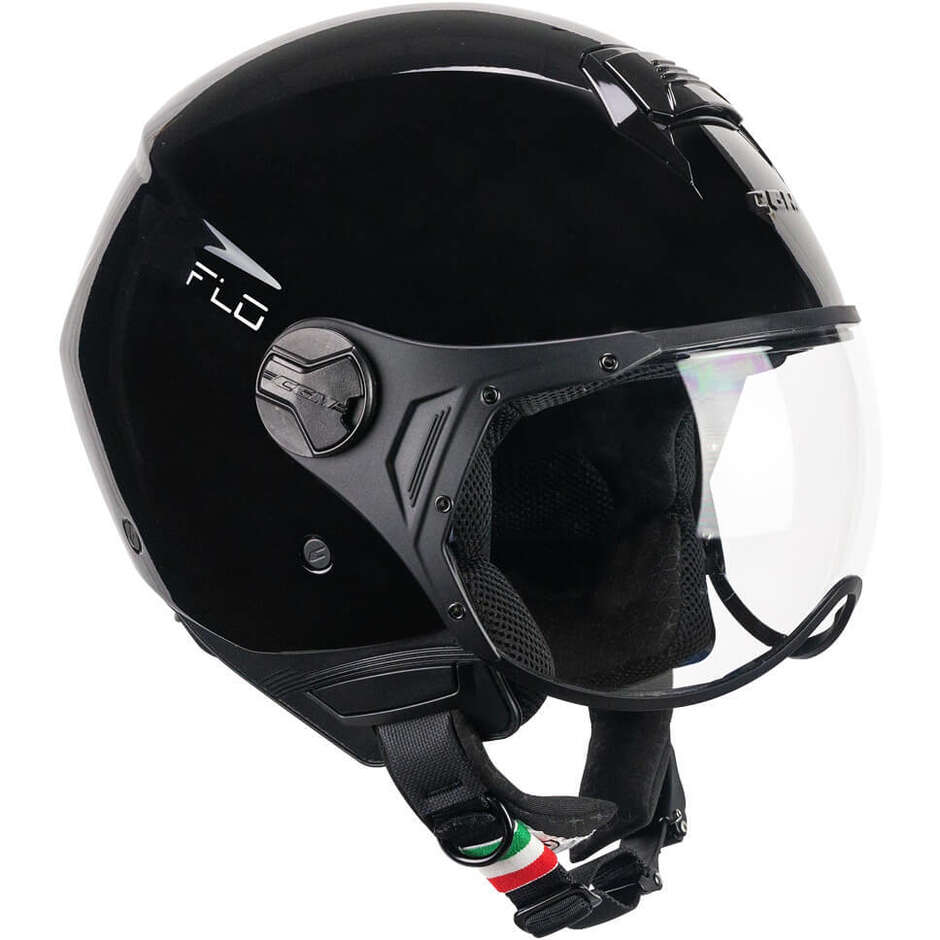 CGM 167A FLO MONO Black Jet Motorcycle Helmet Shaped