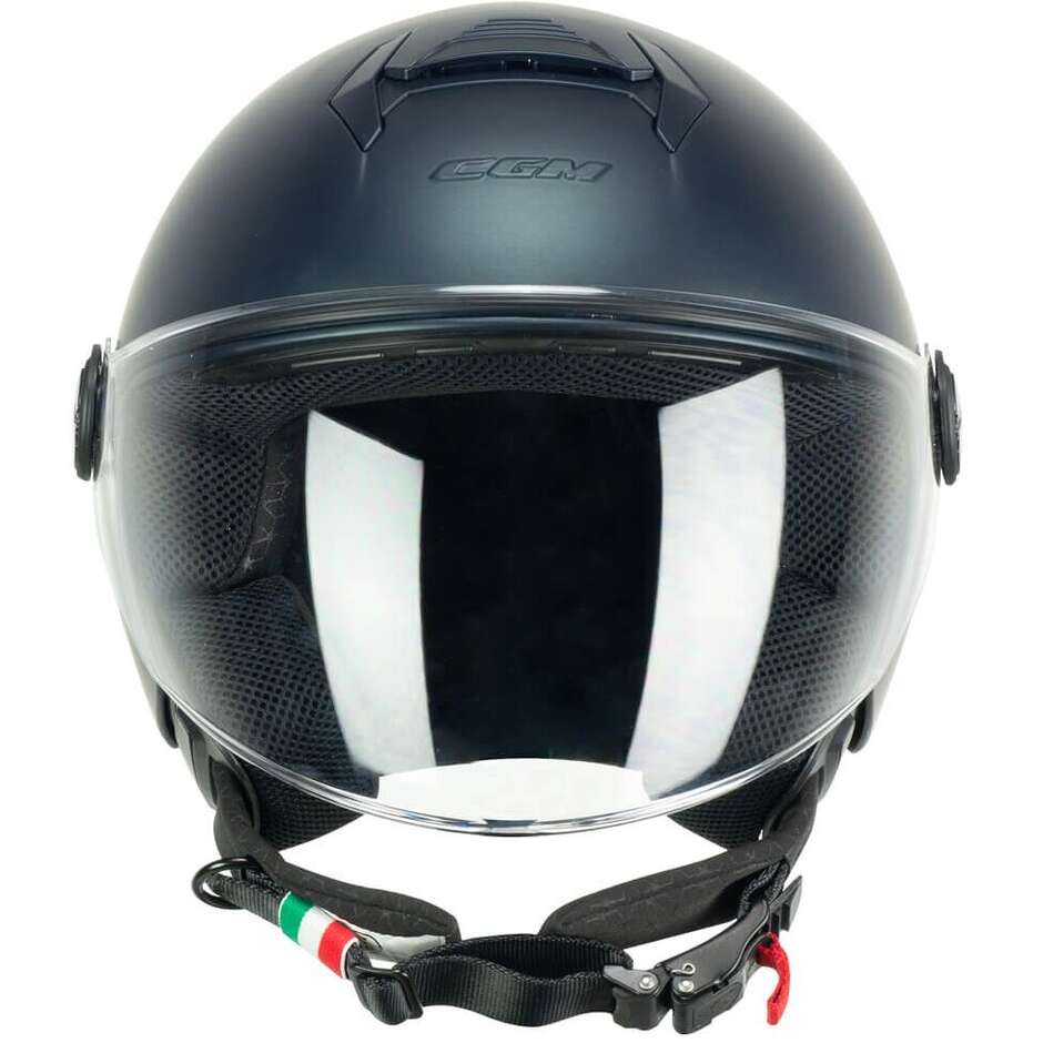 CGM 167A FLO MONO Jet Motorcycle Helmet Long satin petrol