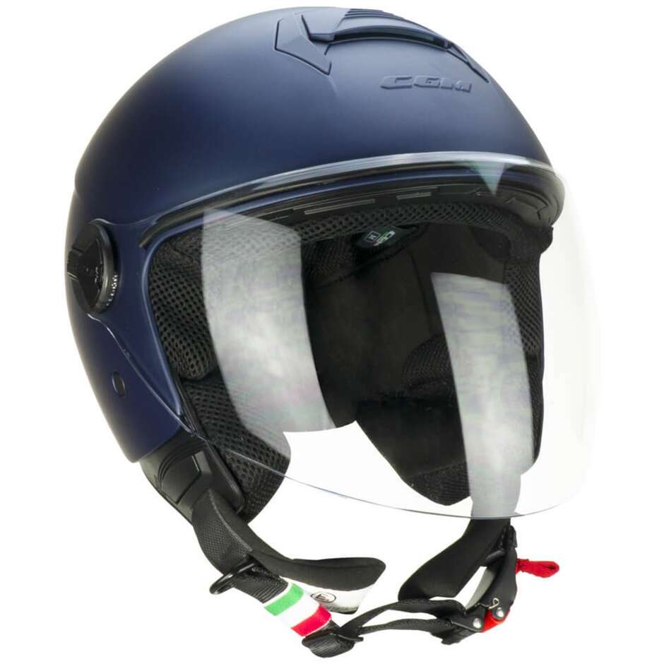 CGM 167A FLO MONO Jet Motorcycle Helmet Matt Blue - Long Visor
