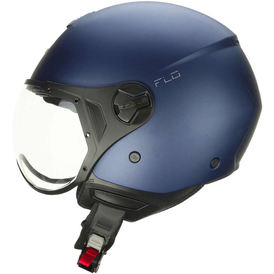 CGM 167A FLO MONO Jet Motorcycle Helmet Matt Blue - Shaped Visor