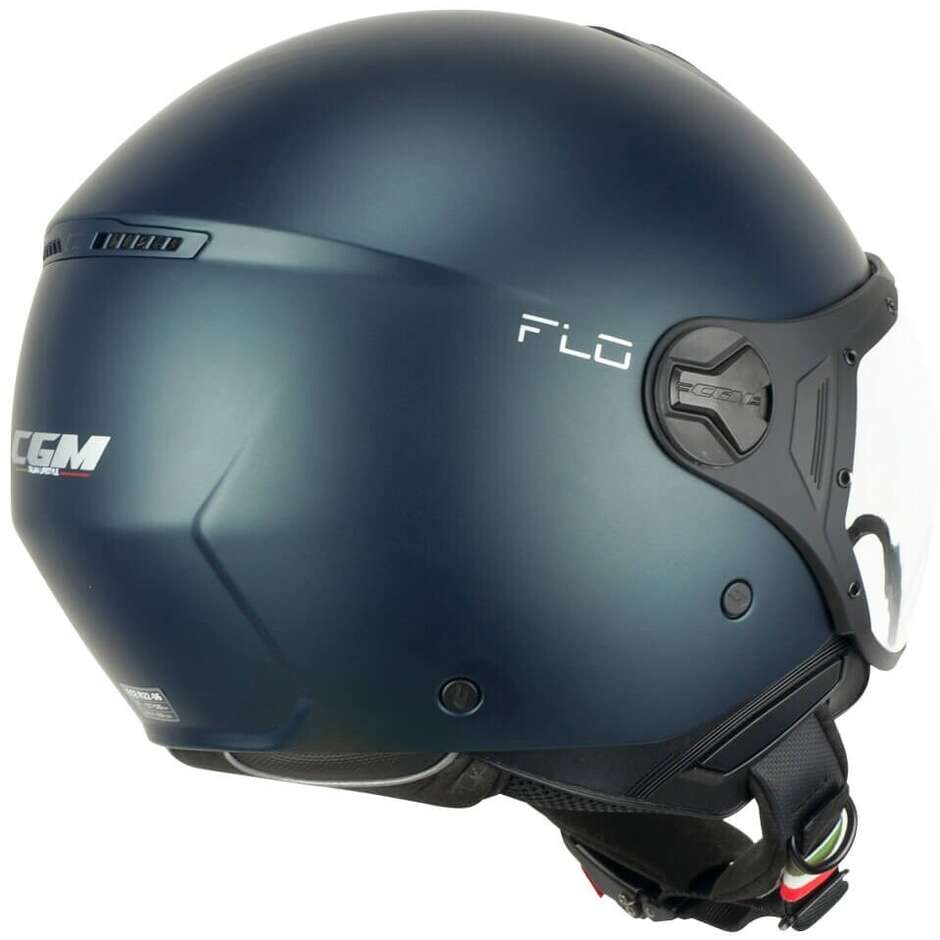 CGM 167A FLO MONO Jet Motorcycle Helmet Shaped satin petrol