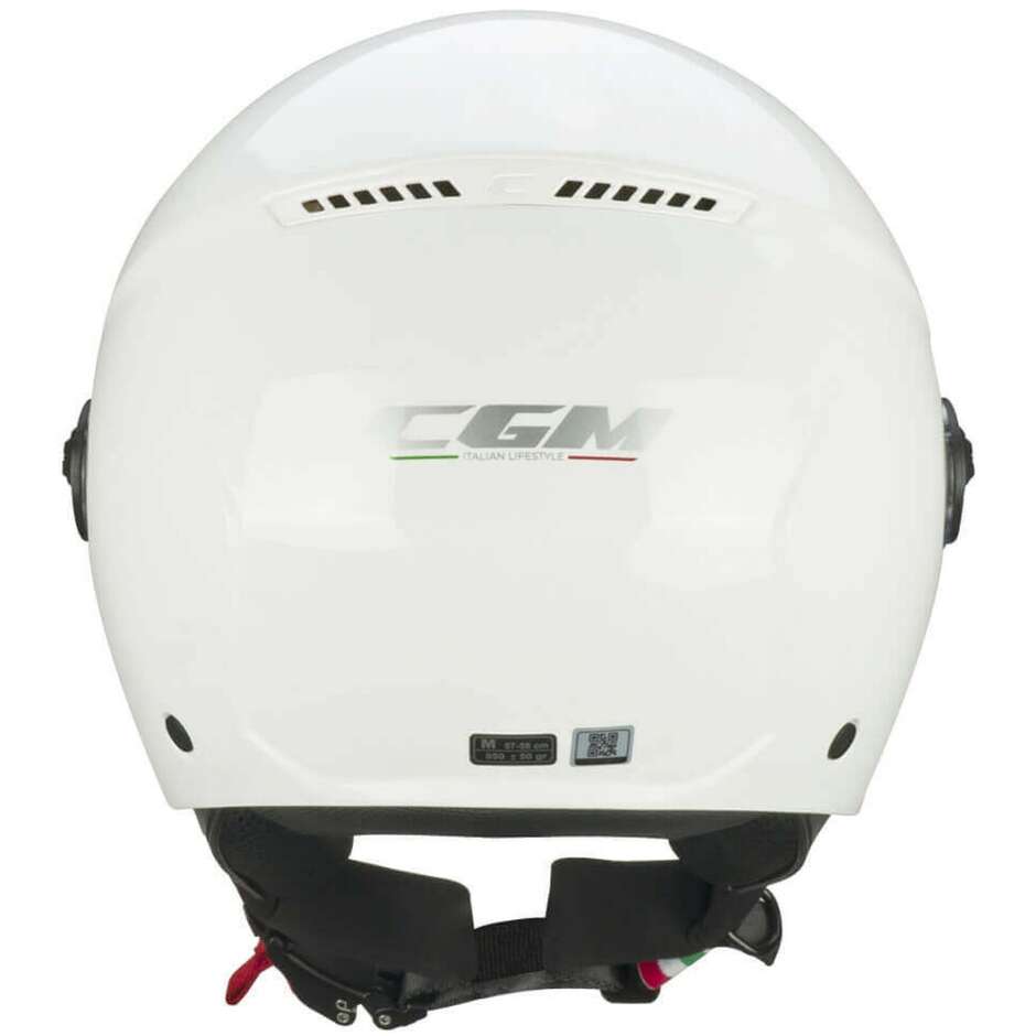 CGM 167A FLO MONO Jet Motorcycle Helmet White - Shaped Visor