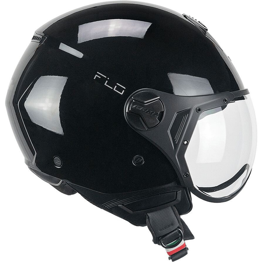 CGM 167A FLO MONO Jet Motorradhelm Schwarz konturiert