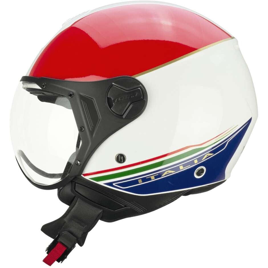 CGM 167I FLO ITALIA Jet Motorcycle Helmet White - Shaped Visor