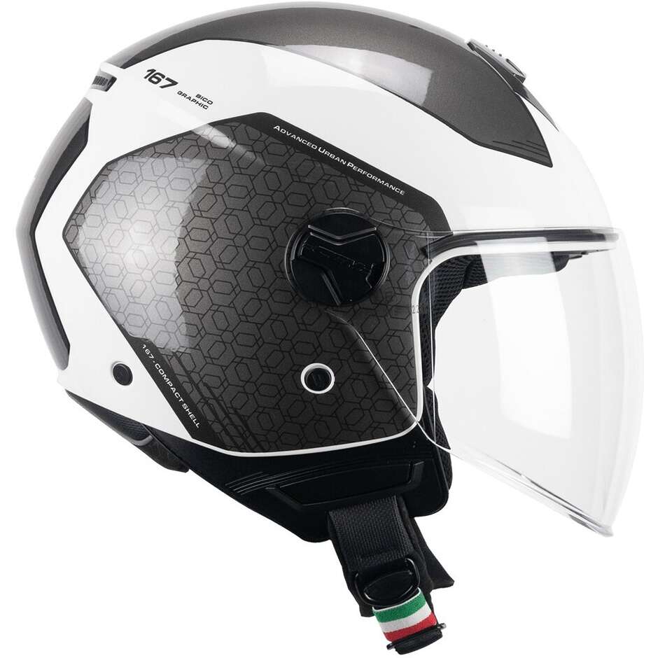 CGM 167L FLO BICO Weiß Grau Lang Jet Motorradhelm