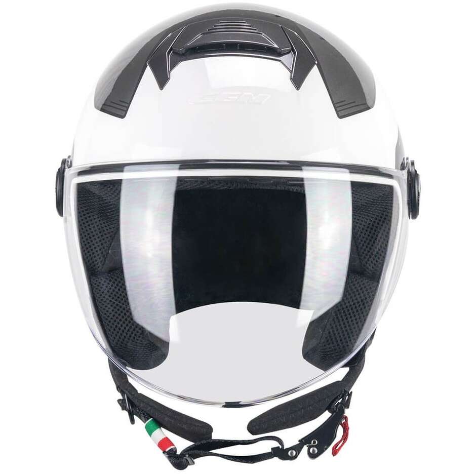 CGM 167L FLO BICO Weiß Grau Lang Jet Motorradhelm