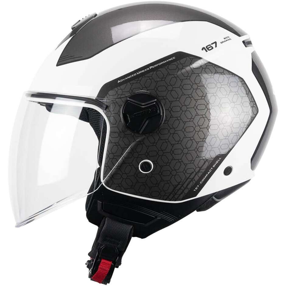CGM 167L FLO BICO Weiß Grau Lang Jet Motorradhelm