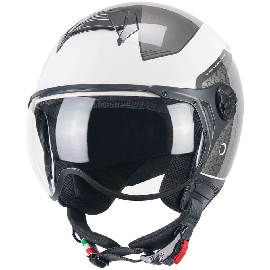 CGM 167L FLO BICO White Grey Jet Motorcycle Helmet Shaped