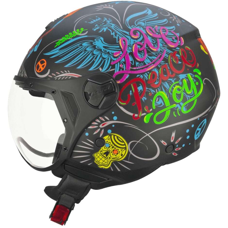 CGM 167S FLO JOY Jet Motorcycle Helmet Matt Black - Shaped Visor