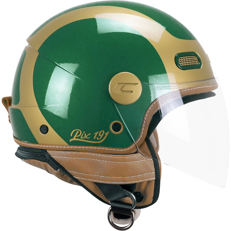CGM 191G PIX SPRINT Green Gold Long Jet Motorcycle Helmet