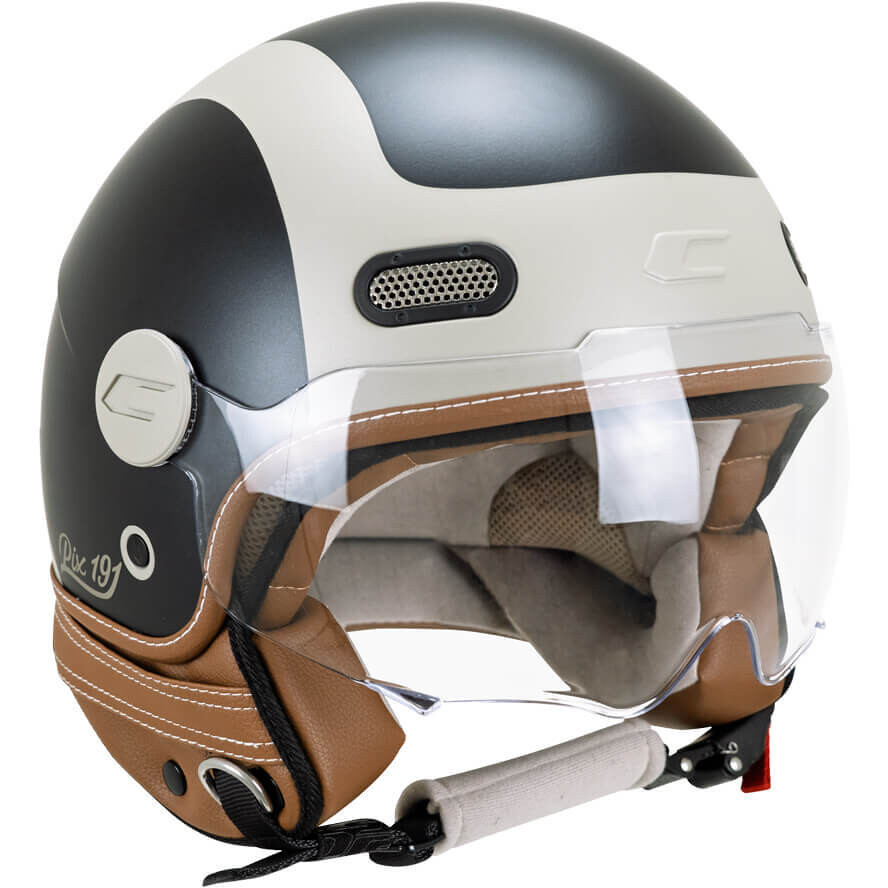 CGM 191G PIX SPRINT Jet Motorradhelm Beige Schwarz Matt Geformt
