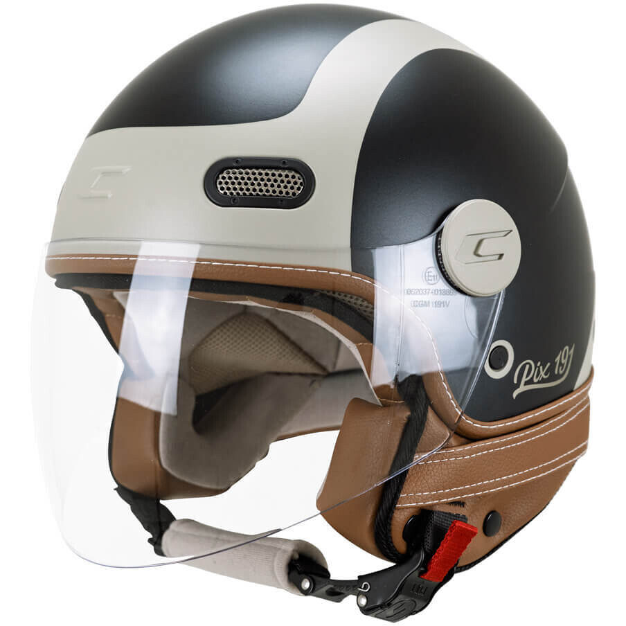 CGM 191G PIX SPRINT Jet Motorradhelm Beige Schwarz Matt Lang