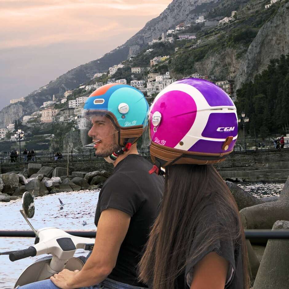 CGM 191G PIX SPRINT Long Fluo Purple Fuchsia Motorcycle Jet Helmet