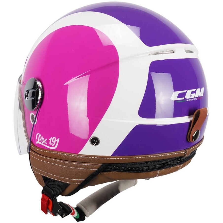 CGM 191G PIX SPRINT Long Fluo Purple Fuchsia Motorcycle Jet Helmet