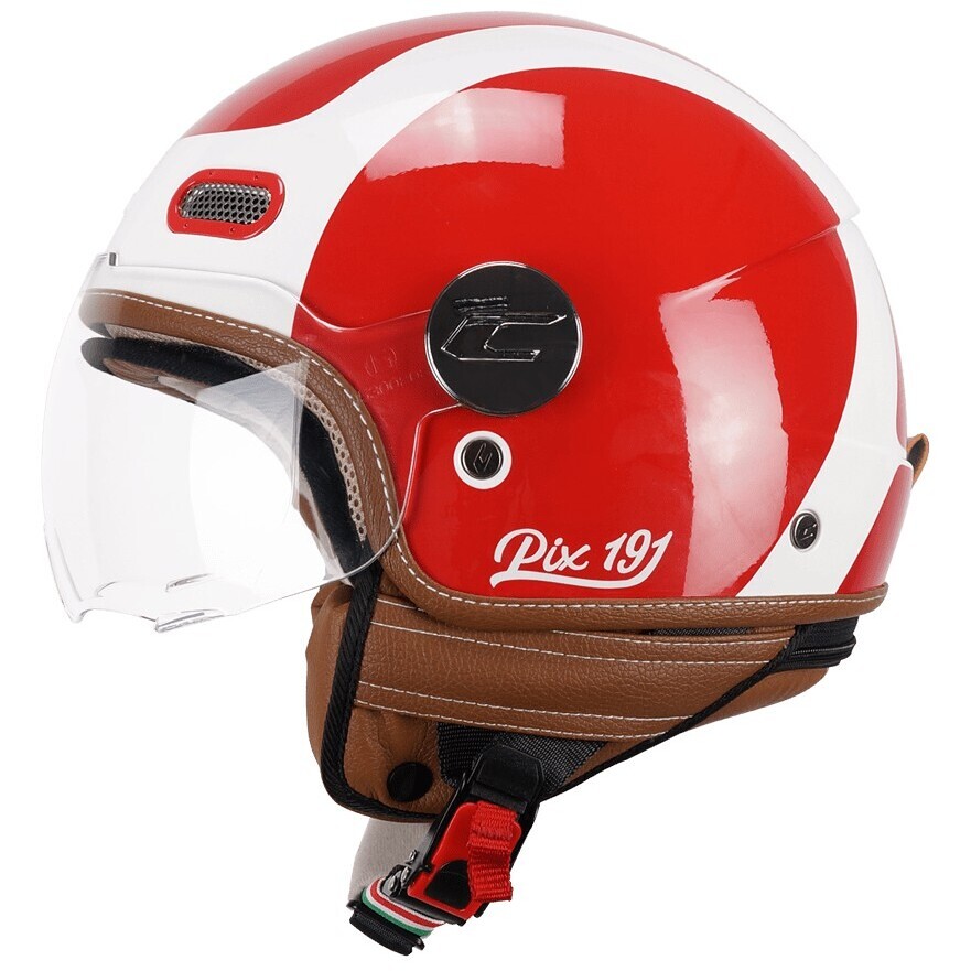 CGM 191G PIX SPRINT Rot Weiß geformter Jet-Motorradhelm